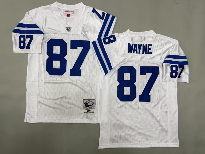 Men 2025 Indianapolis Colts #87 Wayne white Throwback Limited NFL Jersey style 001->indianapolis colts->NFL Jersey